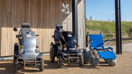 Trampers and beach wheelchair at Sandilands